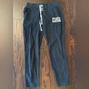 PINK Victoria’s Secret Pink Nation Black Sweatpants Joggers Medium